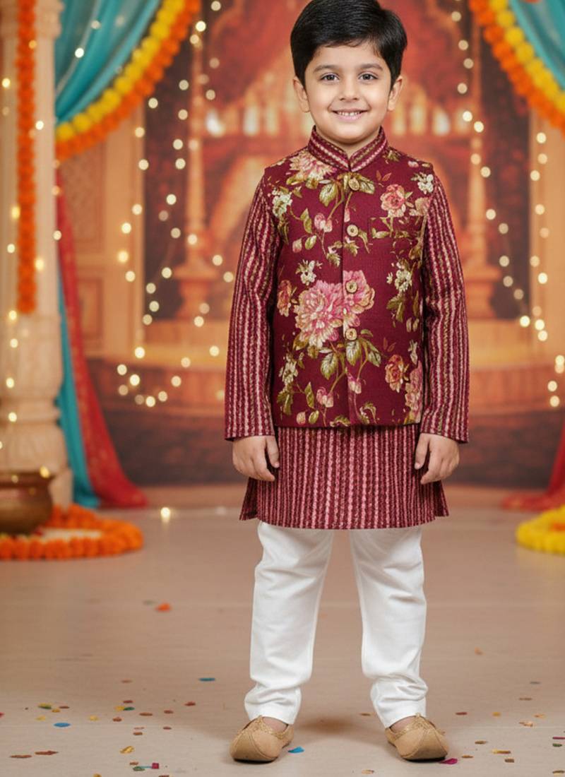 Mehroon fulwari kurta set