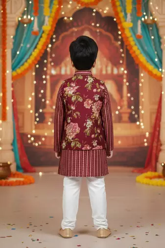 Mehroon fulwari kurta set