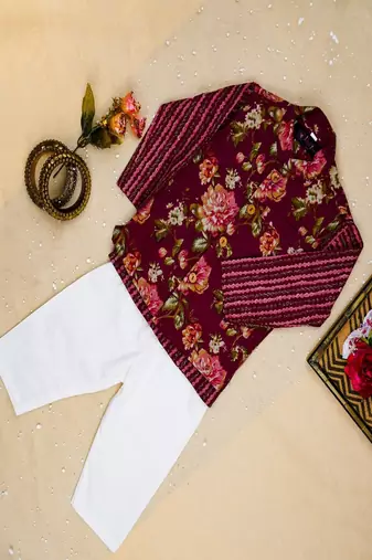 Mehroon fulwari kurta set