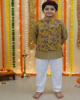 Mustard kurta pyjama set 1