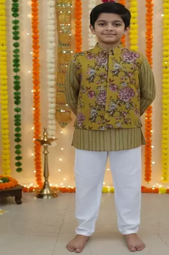 Mustard kurta pyjama set