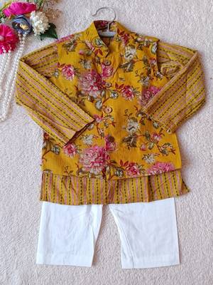 Mustard kurta pyjama set 3