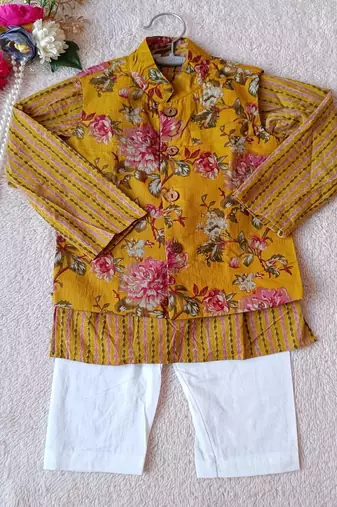 Mustard kurta pyjama set