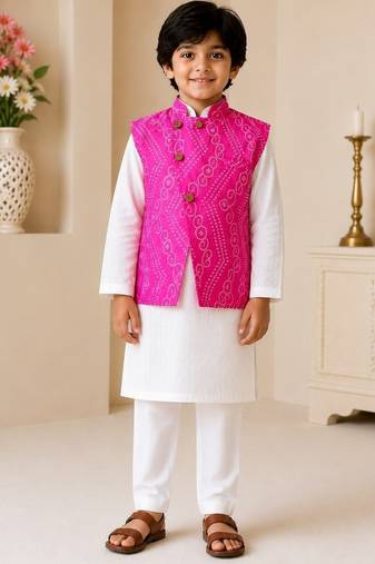 Baby pink bandhej set