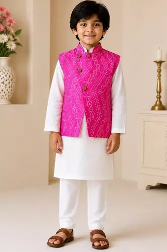 Baby pink bandhej set