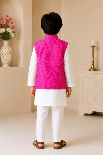 Baby pink bandhej set