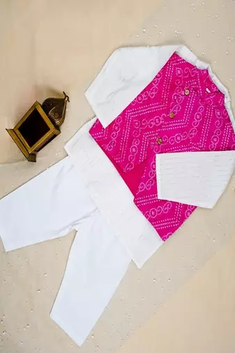 Baby pink bandhej set