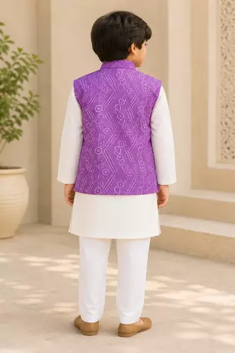 Lavender bandhej kurta set