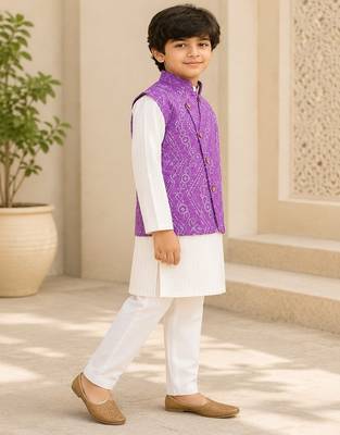 Lavender bandhej kurta set 3