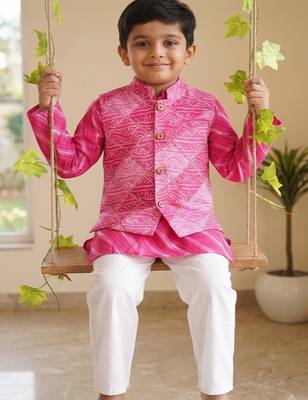 Rani pink bandhej set 1