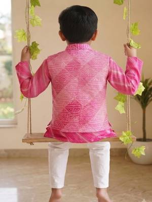 Rani pink bandhej set 2