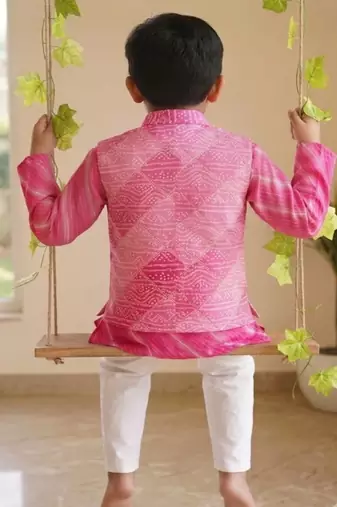 Rani pink bandhej set