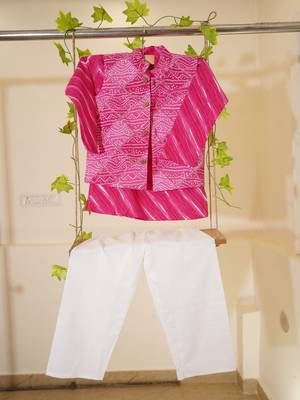 Rani pink bandhej set 3