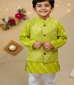 Parrot green bandhej set
