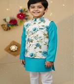 Sky blue rose kurta set