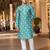 Blue embroidered silk straight kurta