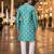 Blue embroidered silk straight kurta