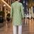 Green embroidered silk straight kurta