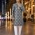 Grey embroidered silk straight kurta