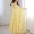 Butter yellow thread embroidered georgette anarkali set