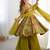 Green floral printed chanderi kurta palazzo set