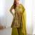 Green floral printed chanderi kurta palazzo set