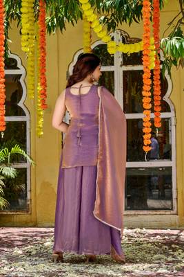 Purple smart and fendy satin graceful ethnic wear 2