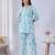 Sky blue rayon blend printed co-ord set