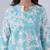 Sky blue rayon blend printed co-ord set
