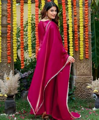 Pink smart and fendy satin graceful ethnic wear 2