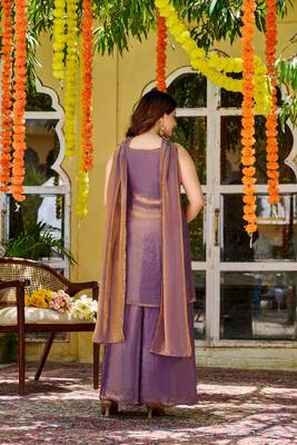 Purple smart and fendy satin graceful ethnic wear 2