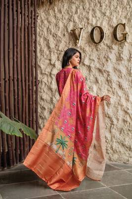 Pink smart and french crepe graceful ethnic wear 2