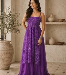Purple smart festive special girlie top bottom set