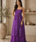 Purple smart festive special girlie top bottom set
