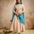 Cream chanderi beads embroidery work heavy wedding attire