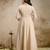 Cream chanderi beads embroidery work heavy wedding attire