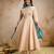 Cream chanderi beads embroidery work heavy wedding attire