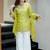 Lemon silk embroidery work heavy wedding attire