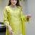 Lemon silk embroidery work heavy wedding attire