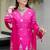 Pink silk embroidery work heavy wedding attire