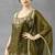 Green chartin embroidery work heavy wedding attire