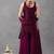 Purple chartin embroidery work heavy wedding attire