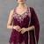 Purple chartin embroidery work heavy wedding attire