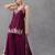 Purple chartin embroidery work heavy wedding attire