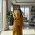 Mustard chartin embroidery work heavy wedding attire