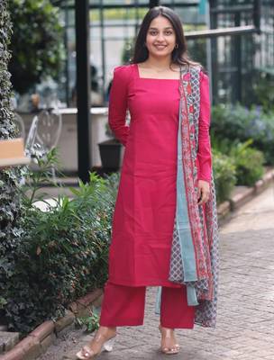 Pink cotton printed heavy wedding attire 1