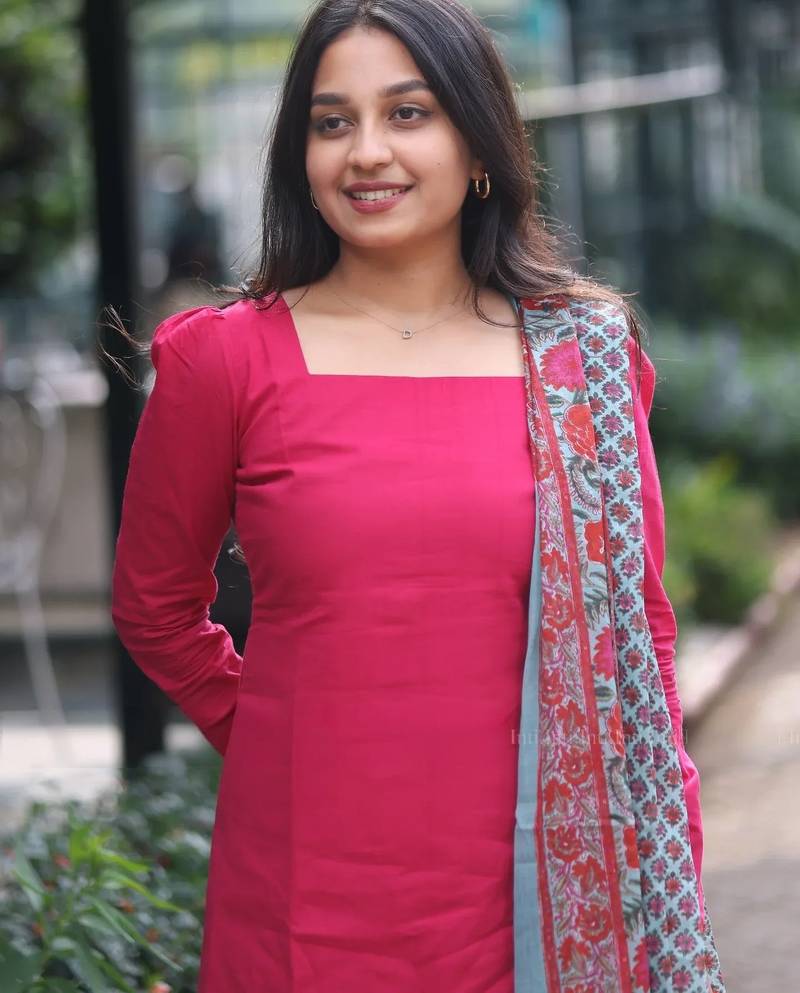 Pink cotton printed heavy wedding attire
