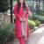 Pink cotton printed heavy wedding attire