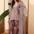 Mauve fendy satin embroidery work heavy wedding attire
