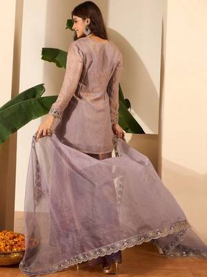Mauve fendy satin embroidery work heavy wedding attire 2